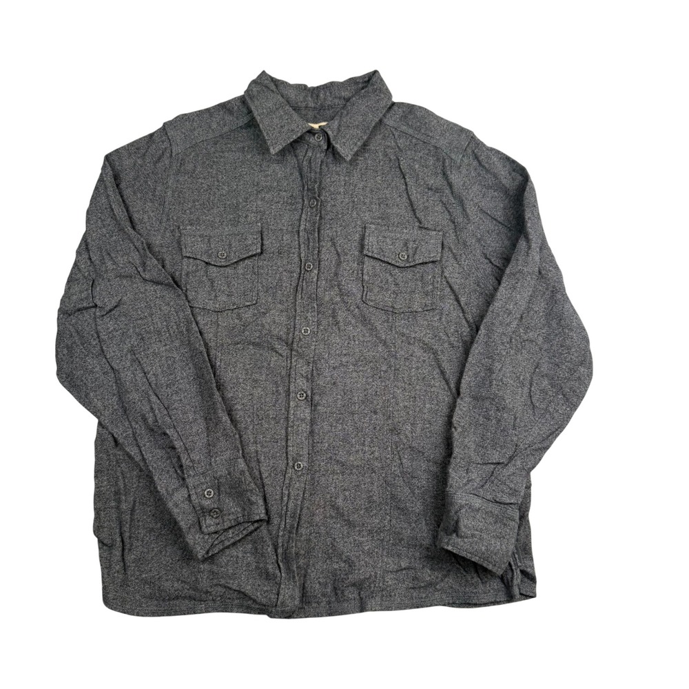 Woolrich Womens Charcoal Heather Cotton Button Down Shirt 2075 Grey Large L